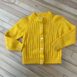 jcpenney Bright Yellow Cable-Knit Button Cardigan